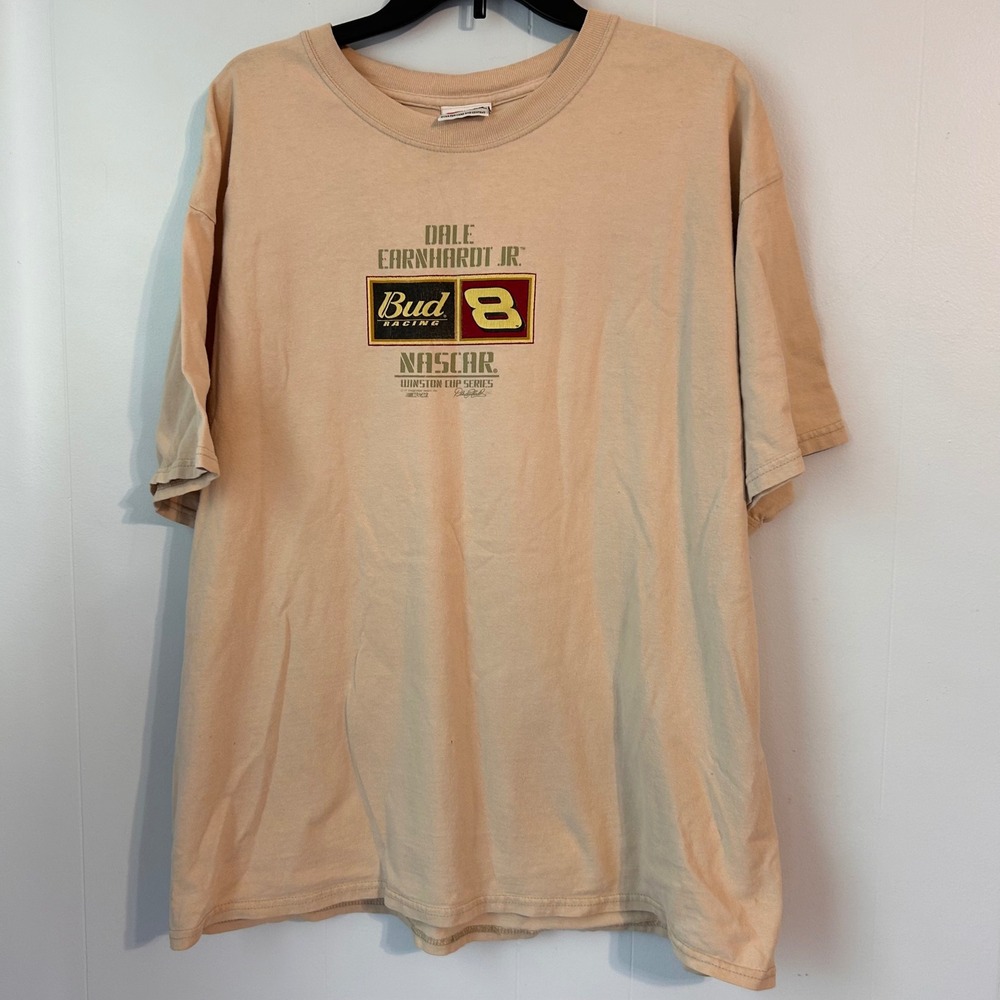 Chase Authentics‎ Dale Earnhardt Jr Budweiser Racing NASCAR Tan Graphic T-Shirt